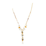 Dor Silver Gold Plated Citrine Pearl Tassel String Set