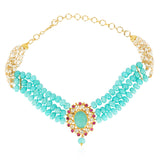 Samyukta Carved Blue Jade Kundan Choker Set