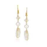 Dor Silver Gold Plated Citrine Pearl Tassel String Set