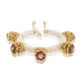Gold Plated Kundan Ghungroo Bangle