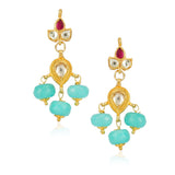 Samyukta Carved Blue Jade Kundan Choker Set