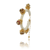 Gold Plated Kundan Ghungroo Bangle