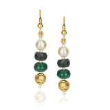 Dor Gold Plated  Green Onyx Pearl String Set