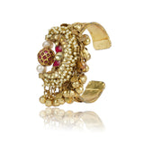 Gold Plated Kundan Ruby Bangle