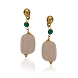 Dor Gold Plated Rose Quartz Double Strand Set