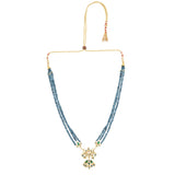 VILANDI BLUE CHAND KUNDAN PENDANT SET
