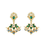 VILANDI BLUE CHAND KUNDAN PENDANT SET