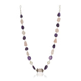 Dor Silver Gold Plated Rose Quartz & Amethyst Strand Set