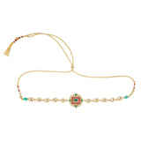 VILANDI KUNDAN RED GREEN CHOKER SET