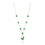 Dor Gold Plated Green Onyx Tassel Strand Set