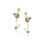 Gold Plated Panaash Kundan Turquoise Hoop Earrings