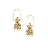 Gold Plated Panaash Kundan Hoop Earrings
