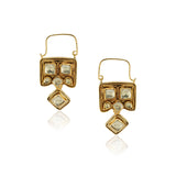 Gold Plated Panaash Kundan Hoop Earrings