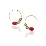 Gold Plated Panaash Kundan C-Hoop Earrings