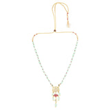 VILANDI FLORITE RUBY KUNDAN PENDANT SET