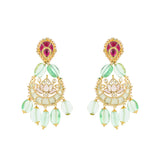 VILANDI FLORITE RUBY KUNDAN PENDANT SET