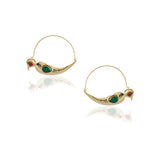 Gold Plated Panaash Tota Kundan Hoop Earrings