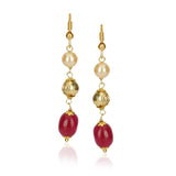 Dor Gold Plated Ruby Jade Pearl String Set