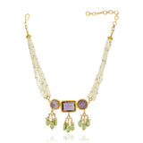 Samyukta Amethyst Fluorite Kundan Choker Set