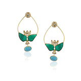 Gold Plated Panaash Kundan Hoop Earrings