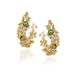 Gold Plated Panaash Kundan Pearl Tassel Hoops