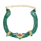 VILANDI KUNDAN GREEN CRESENT CHOKER SET