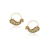 Gold Plated Panaash Matsya Kundan Hoop Earrings