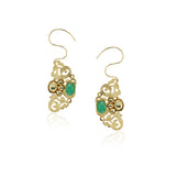 Gold Plated Panaash Kundan Filigree S-Hoop Earrings