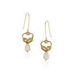 Gold Plated Panaash Kundan Citrine Loop Earrings