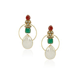 Gold Plated Panaash Kundan Hoop Earrings