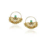 Gold Plated Panaash Kundan Pearl Hoops