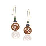 Gold Plated Panaash Peacock Loop Earrings