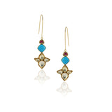 Gold Plated Panaash Turquoise Kundan Earrings