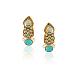 Godl Plated Neel Kundan Turquoise Necklace Set