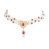 Gold Plated Celestial Ruby Choker Set