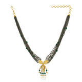 Grishma Gold Plated Kundan Grey Necklace Set