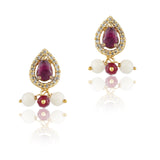 Gold Plated Celestial Ruby Choker Set