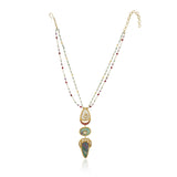Gold Plated Neel Kundan Jasper Necklace Set
