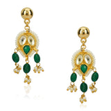 Grishma Gold Plated Kundan Grey Necklace Set