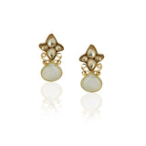 Gold Plated Neel Kundan Larimar Necklace Set