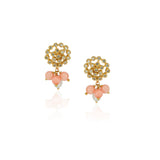 Gold Plated Neel Pink Coral Zircon Choker Set
