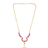 Gold Plated Celestial Ruby Gold Beads  Necklace Set