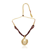 Grishma Gold Plated Kundan Garnet Choker Set