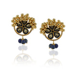 Gold Plated Neel Kundan Lapiz  Necklace Set