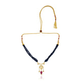 Grishma Gold Plated Kundan Blue Choker Set
