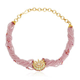 Grishma Gold Plated Kundan Lotus  Pink Choker Set
