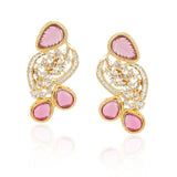 Gold Plated Kundala Tourmaline Earring