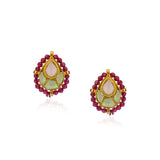 Grishma Gold Plated Kundan Lotus  Pink Choker Set