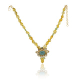 Gold Plated Neel Kundan Citrine Necklace Set