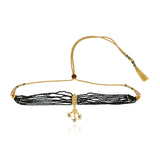 Grishma Gold Plated Kundan Black Choker Set